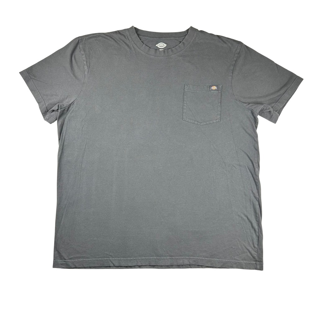 Dickies Mens 2XLT Charcoal Gray Short Sleeve Pocket T-Shirt‎ Cotton Workwear Tee